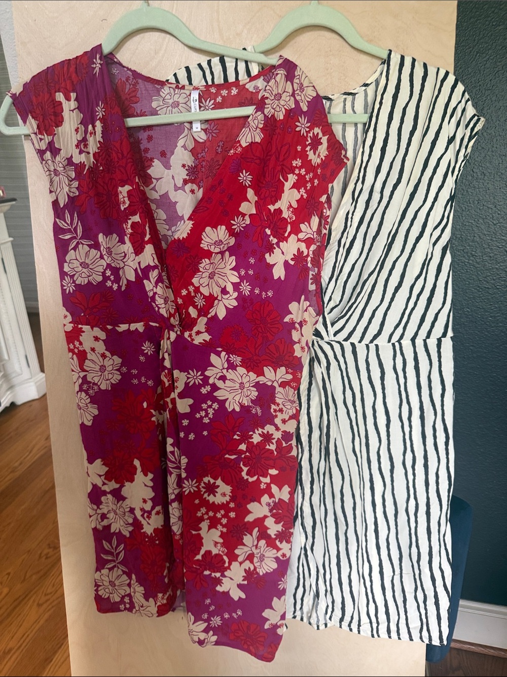 Cupshe Floral Wrap Swim Coverup in Red, Purple, Cream